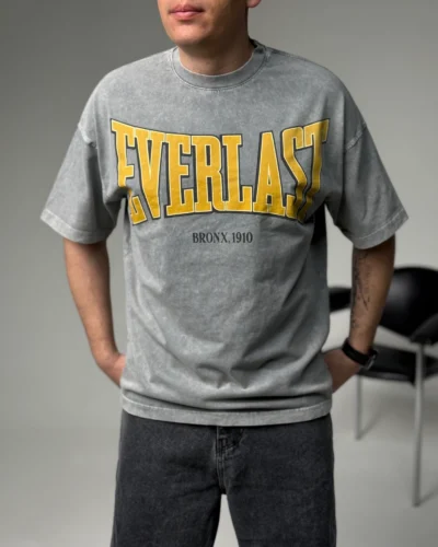 Оверсайз футболка "EVERLAST" у сірому кольорі