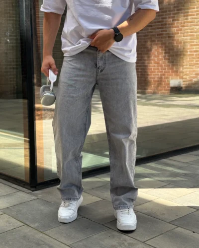 Стильні джинси Baggy у сірому кольорі