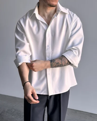 Сорочка oversize Frant у білому кольорі